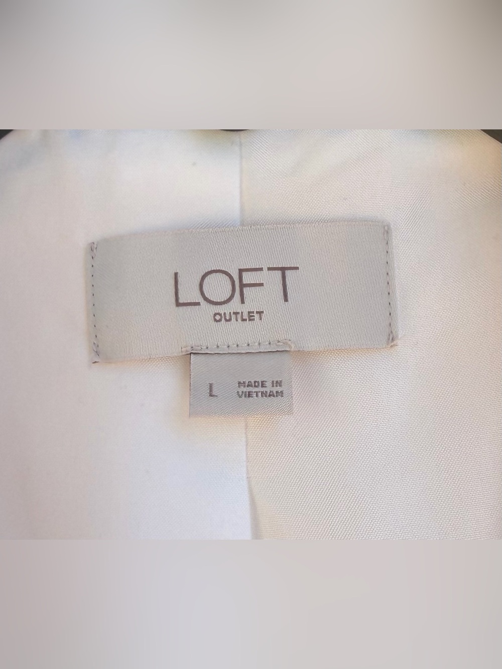 LOFT summer white Open-Front Blazer. Size L - Picture 2 of 12